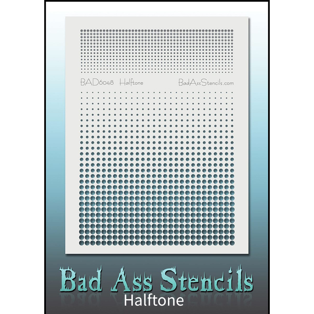 바디페인팅 스텐실 도안 패턴 디자인 풀사이즈 22cm x 28cm Bad Ass Stencil