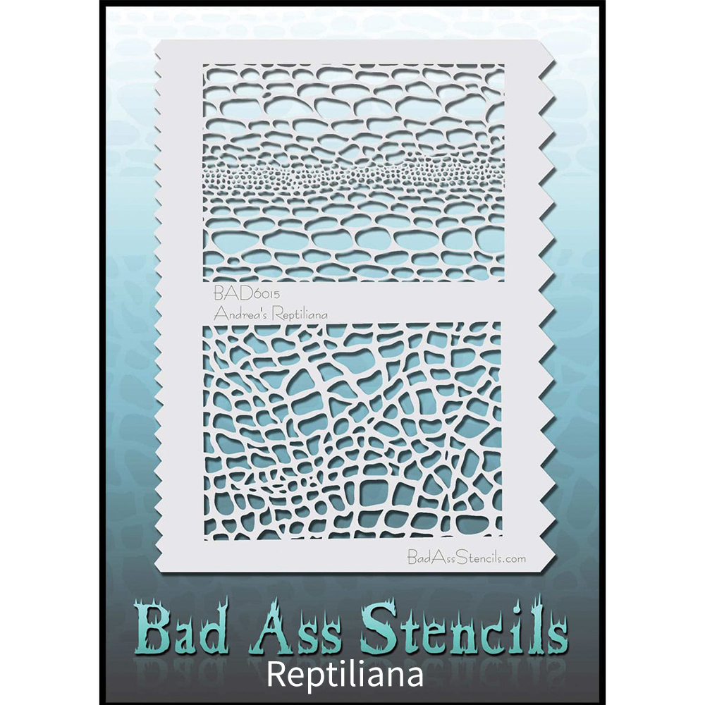 바디페인팅 스텐실 도안 패턴 디자인 풀사이즈 22cm x 28cm Bad Ass Stencil