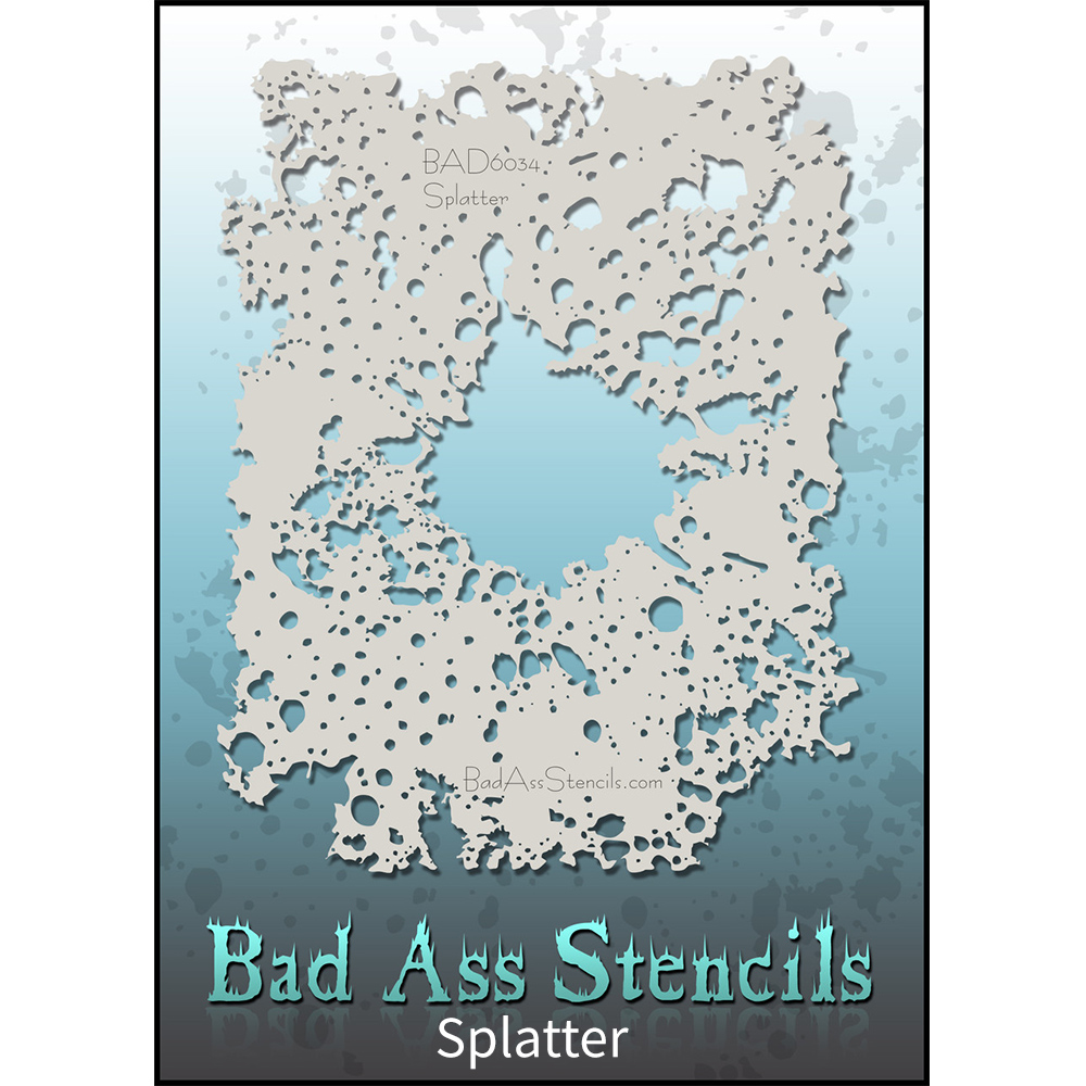 바디페인팅 스텐실 도안 패턴 디자인 풀사이즈 22cm x 28cm Bad Ass Stencil