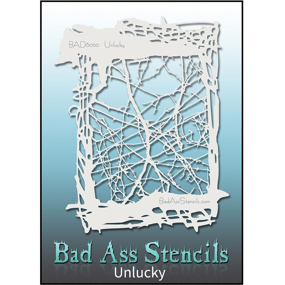 바디페인팅 스텐실 도안 패턴 디자인 풀사이즈 22cm x 28cm Bad Ass Stencil