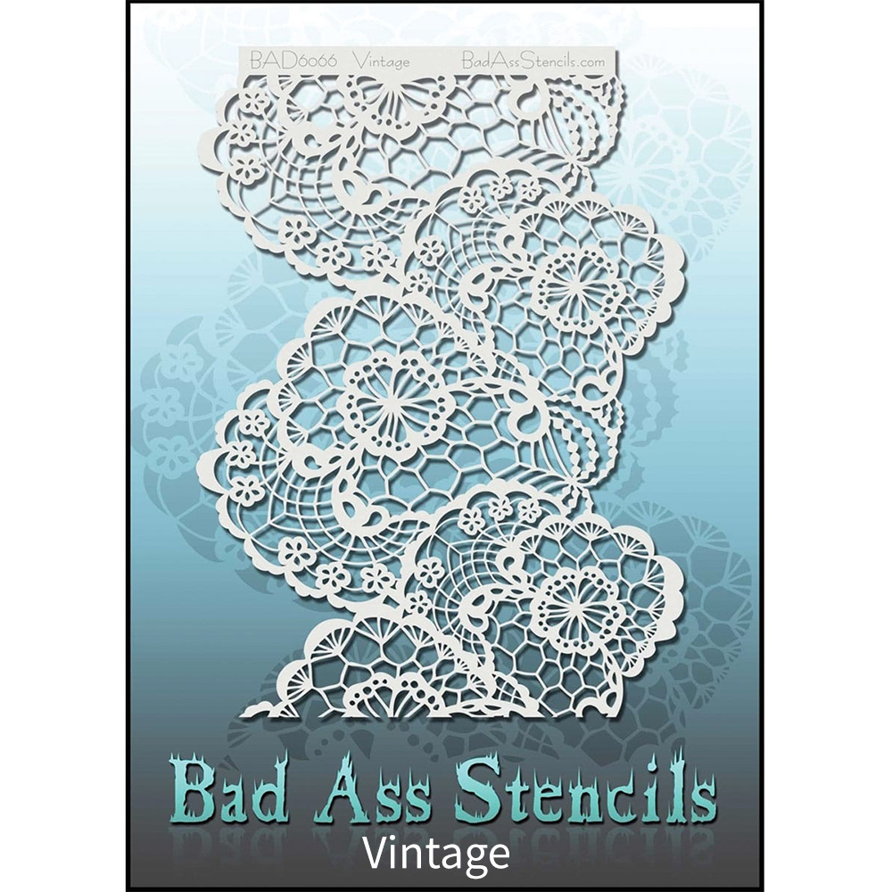 바디페인팅 스텐실 도안 패턴 디자인 풀사이즈 22cm x 28cm Bad Ass Stencil