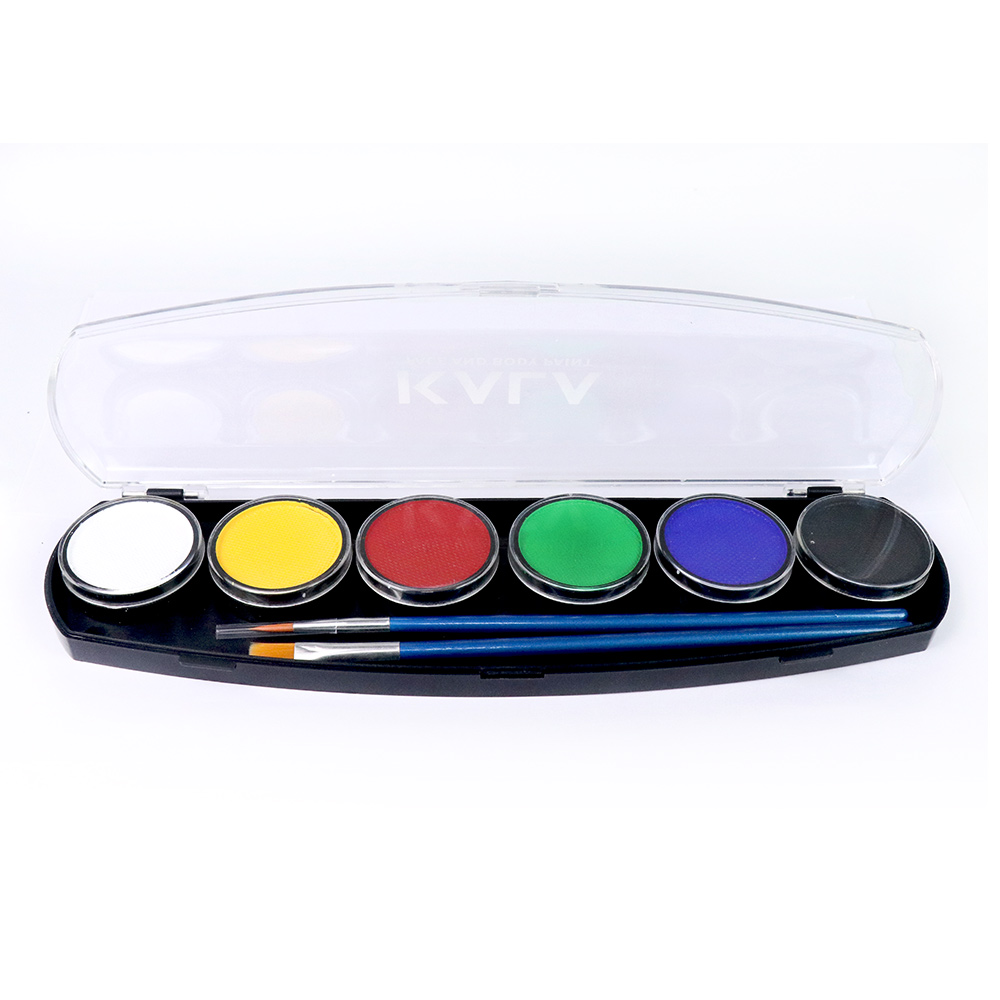 (스텐실56종증정) 칼라 페이스&바디페인트 워터베이스컬러팔레트-에센셜6색 KALA Face&body paint Water based color palette-Essential6(60g)