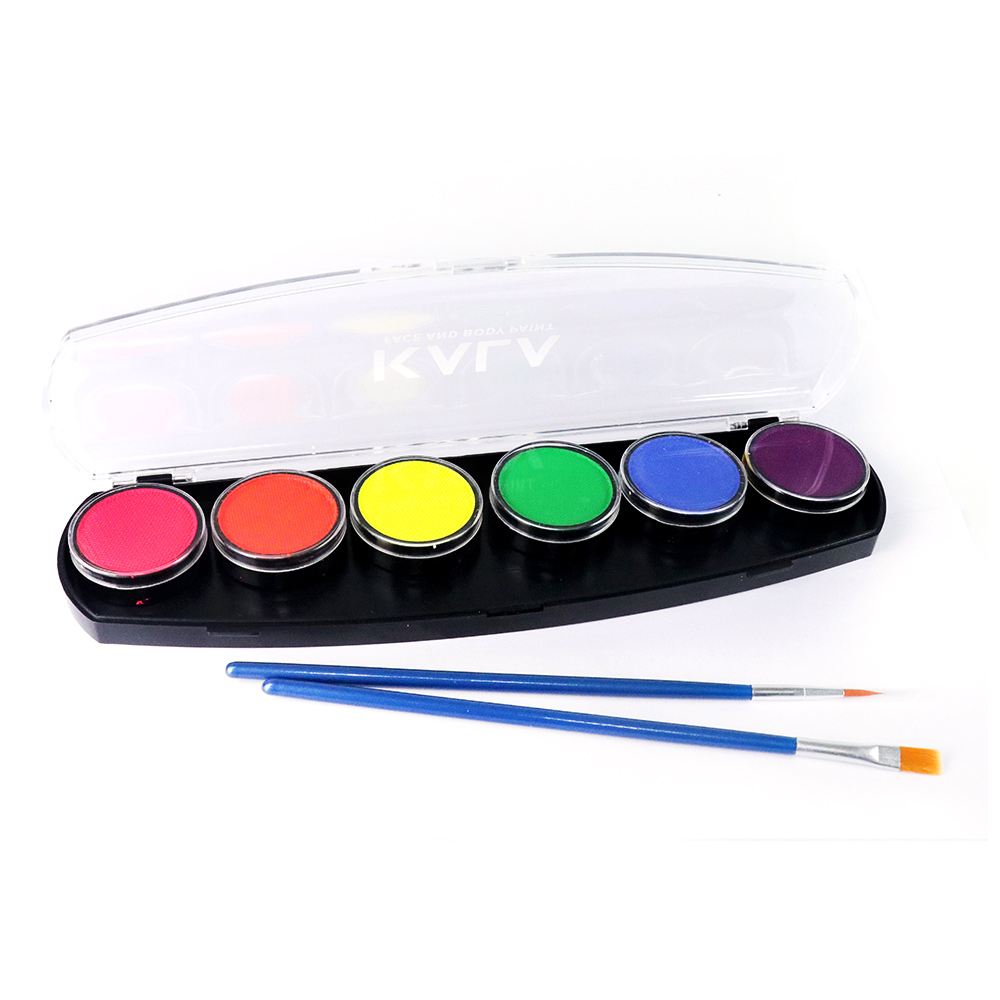 (스텐실56종증정) 칼라 페이스&바디페인트 워터베이스컬러팔레트-네온6색 KALA Face&body paint Water based color palette-Neon6 (60g)