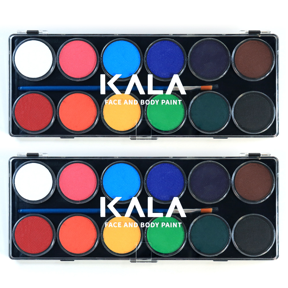 칼라 페이스&바디페인트 워터베이스컬러팔레트-에센셜12색 KALA Face&body paint Water based color palette-Essential12(120g)