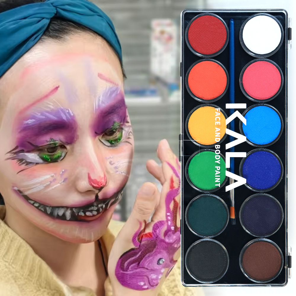 칼라 페이스&바디페인트 크림컬러 오일베이스컬러팔레트-에센셜12색 KALA Face&body paint oil based color palette-Essential12(120g)