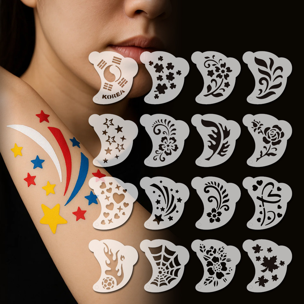 (스텐실56종증정) 칼라 페이스&바디페인트 워터베이스컬러팔레트-펄6색 KALA Face&body paint Water based color palette-Pearl6 (60g)