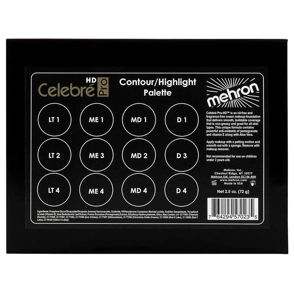 셀레브레 프로 HD 크림 파운데이션 컨투어 하이라이트 12색 팔레트 Celebr&eacute; Pro-HD&trade; Cream Foundation 12 Color Contour/Highlight Palette