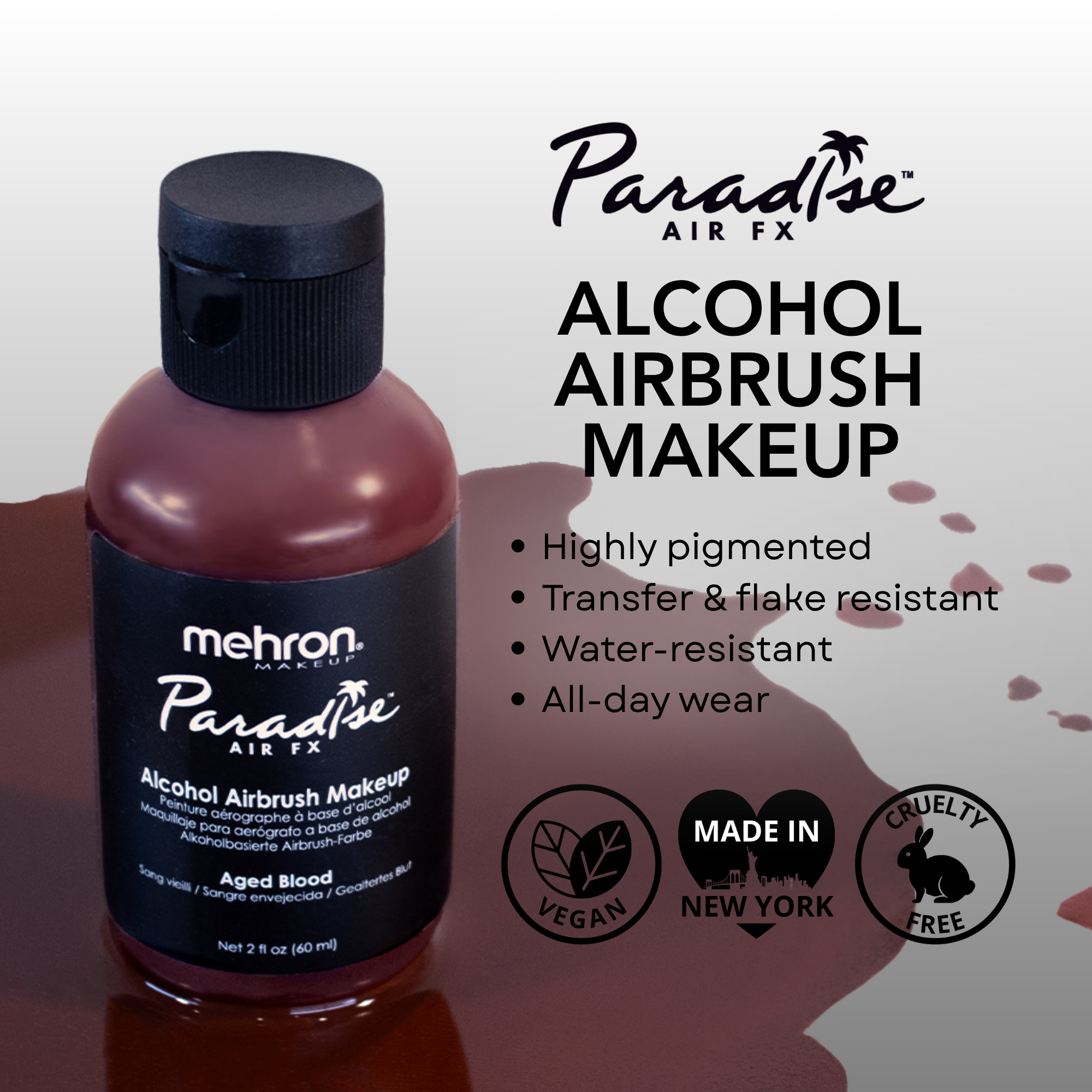 파라다이스 에어 FX 알코올 에어브러쉬 메이크업  Mehron Paradise Air FX&trade;