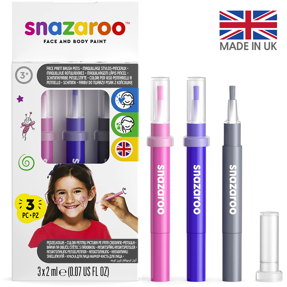 영국 스나자루 페이스 페인팅 브러쉬 펜 - 판타지 Snazaroo Brush Pen Fantasy pack