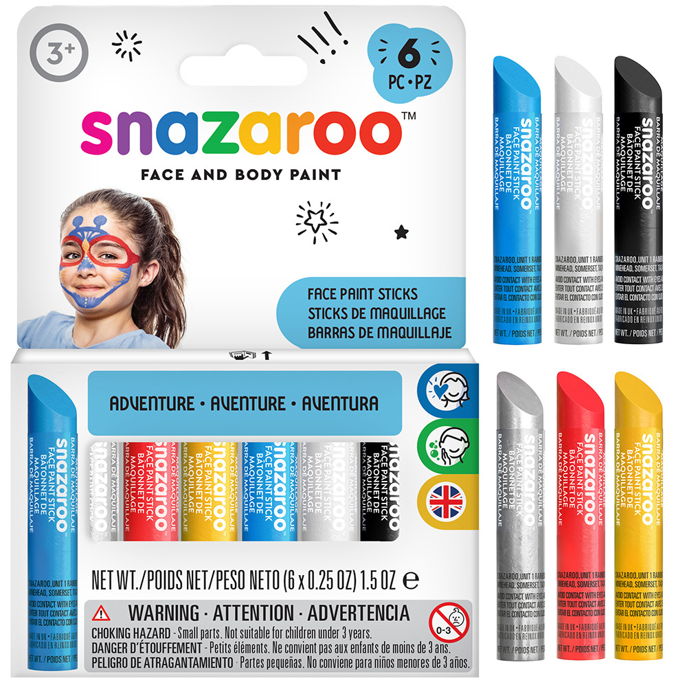 영국 스나자루 페이스페인팅 스틱-어드벤처 Snazaroo face paint Sticks -Adventure
