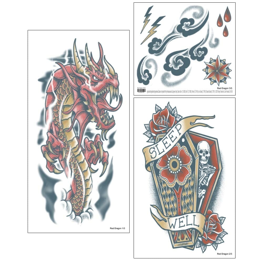슬리브타투 001 레드드래곤 Sleeve Tattoo Red Dragon